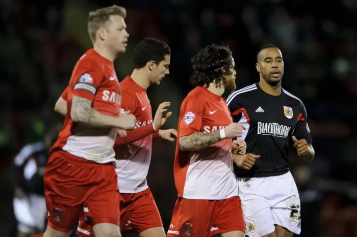 Framed Print : Bristol City's Tyrone Barnett Watches the Action at Leyton Orient (11-02-2014)