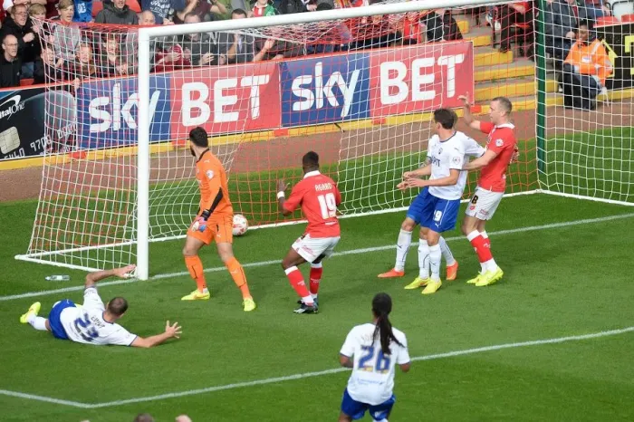 Framed Print : Bristol City's Unexpected Victory: Ian Evatt's Own Goal Seals Chesterfield's Fate