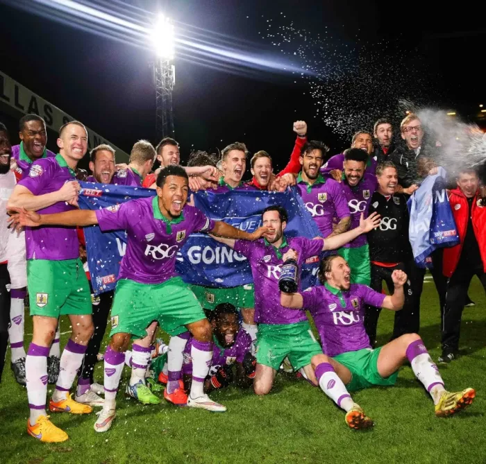 Framed Print : Bristol City's Unforgettable Promotion: The Euphoric Moment at Valley Parade (Bradford City v Bristol City) Framed Print : Bristol City's Unforgettable Promotion: The Euphoric Moment at Valley Parade (Bradford City v Bristol City)