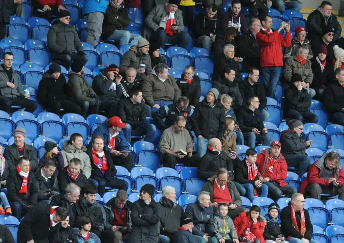 Framed Print : Bristol City's Unwavering Support: Sky Bet League One Showdown against Colchester United (February 2015) Framed Print : Bristol City's Unwavering Support: Sky Bet League One Showdown against Colchester United (February 2015)
