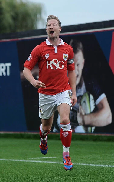 Bristol City's Wade Elliott Celebrates Goal Against MK Dons, Sky Bet League One, 2014