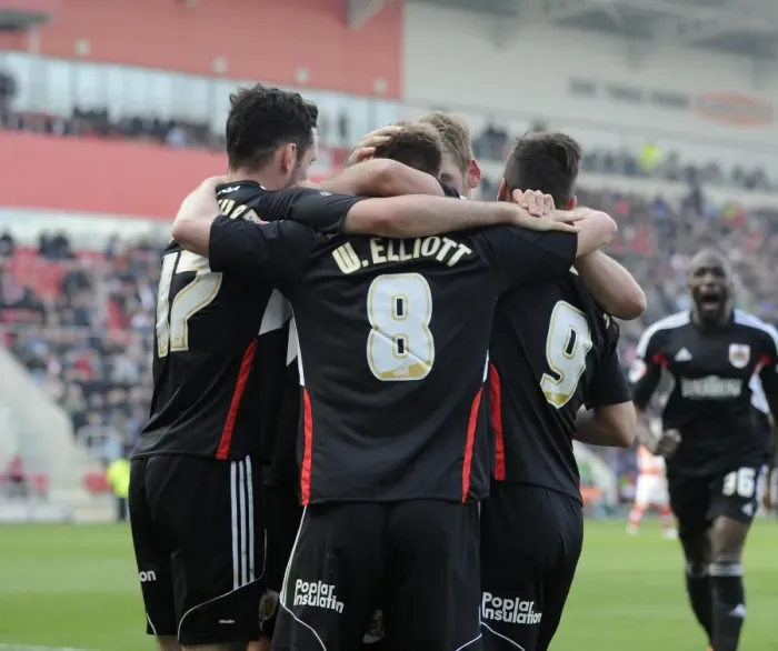 Framed Print : Bristol City's Wade Elliott Celebrates Goal Against Rotherham United, Sky Bet League One, 2014