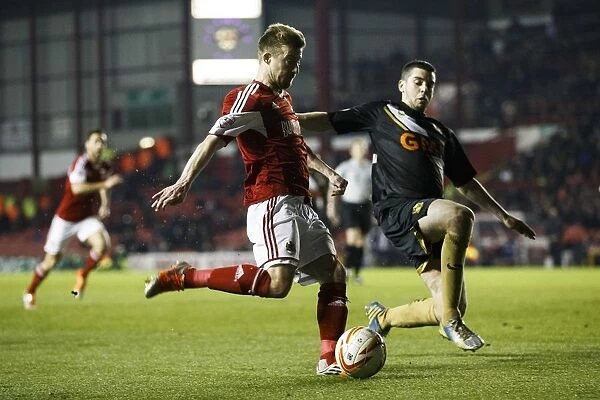 Bristol City's Wade Elliott Fires A Shot Against Port Vale in Sky Bet League One