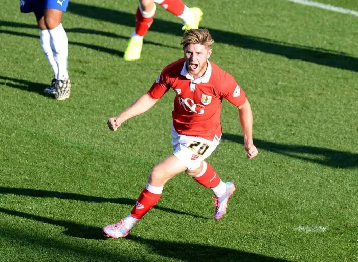 Framed Print : Bristol City's Wes Burns Scores Dramatic Winning Goal Against Chesterfield