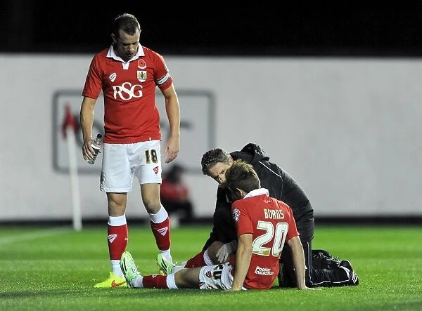 Bristol City's Wes Burns Suffers Injury in Bristol City v AFC Wimbledon Match, 11 / 11 / 2014