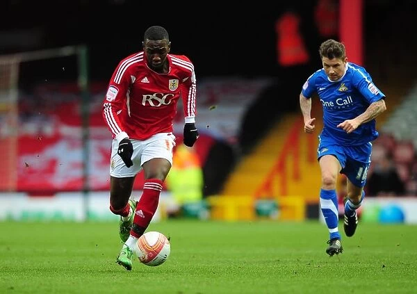 Bristol City's Yannick Bolasie in Championship Action against Doncaster Rovers at Ashton Gate Stadium (21 / 01 / 2012)