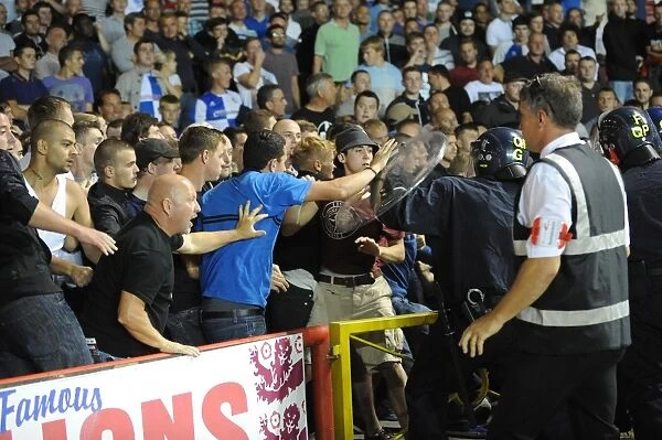 Bristol Derby Clash: Riot Police Intervene Between Fans at Ashton Gate (Johnstone Paint Trophy 1st Round, 2013)
