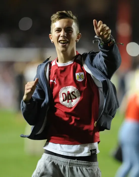 Framed Print : Bristol Derby: Ecstatic Bristol City Fan Celebrates Victory over Bristol Rovers Framed Print : Bristol Derby: Ecstatic Bristol City Fan Celebrates Victory over Bristol Rovers