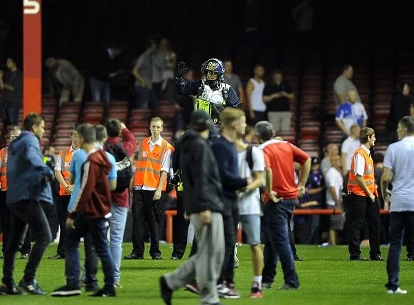 Bristol Derby: Fans Euphoria Disrupted by Police Horses during Bristol City vs. Bristol Rovers (Johnstone Paint Trophy)