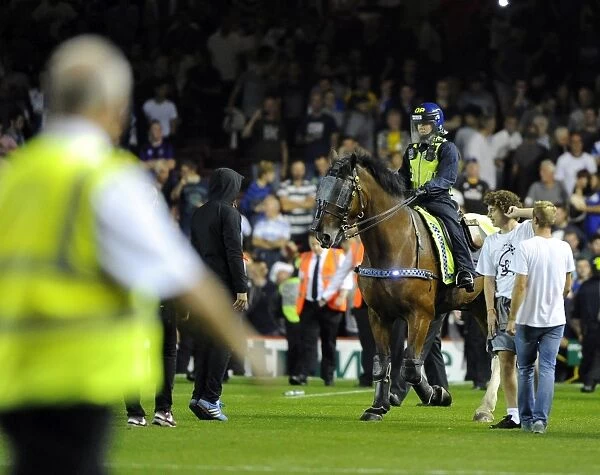 Bristol Derby: Fans Invasion at Ashton Gate Halted by Police Horses (Bristol City vs. Bristol Rovers, Johnstone Paint Trophy 1st Round)