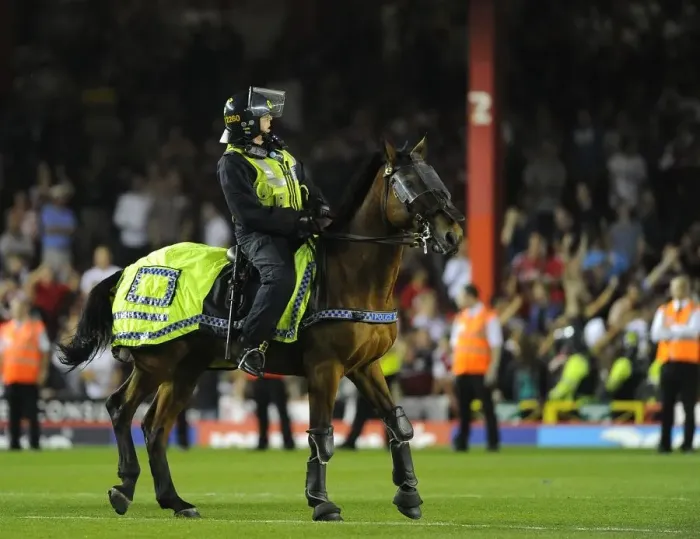 Framed Print : Bristol Derby: Fans Invasion at Ashton Gate Halts by Police Horses - September 4, 2013 Framed Print : Bristol Derby: Fans Invasion at Ashton Gate Halts by Police Horses - September 4, 2013