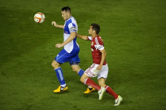 Framed Print : Bristol Derby: Intense Moment as Sam Baldock Challenges Tom Parkes in Johnstones Paint Trophy Match Framed Print : Bristol Derby: Intense Moment as Sam Baldock Challenges Tom Parkes in Johnstones Paint Trophy Match