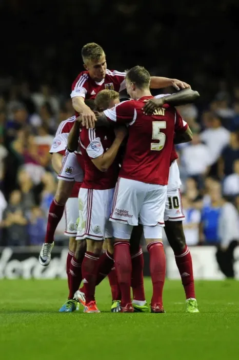Framed Print : Bristol Derby: Jay Emmanuel-Thomas Scores the Winning Goal for Bristol City against Bristol Rovers (September 4, 2013)