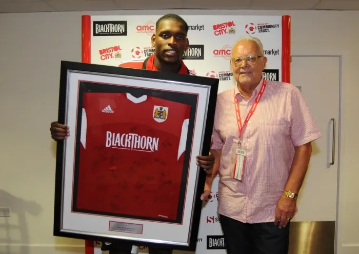 Framed Print : Bristol Derby: Man of the Match Presentations at Ashton Gate, 2013 (Bristol City vs. Bristol Rovers, Johnstone Paint Trophy)