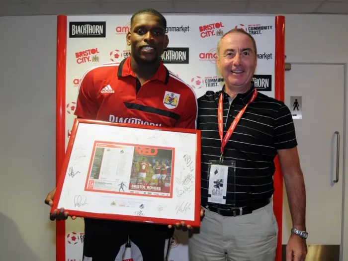 Framed Print : Bristol Derby: Man of the Match Presentations at Ashton Gate, 2013 (Bristol City vs. Bristol Rovers, Johnstone Paint Trophy) Framed Print : Bristol Derby: Man of the Match Presentations at Ashton Gate, 2013 (Bristol City vs. Bristol Rovers, Johnstone Paint Trophy)