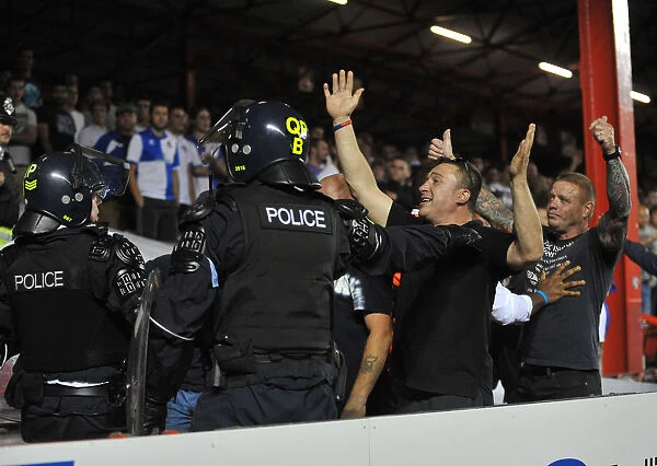 Bristol Derby: Police Intervene Amidst Tensions Between Fans (Bristol City V Bristol Rovers, Johnstone Paint Trophy 1st Round)