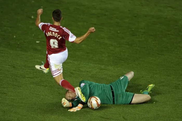 Framed Print : Bristol Derby: Sam Baldock Thwarted by Mildenhall as Rovers Keep Clean Sheet vs. City Framed Print : Bristol Derby: Sam Baldock Thwarted by Mildenhall as Rovers Keep Clean Sheet vs. City