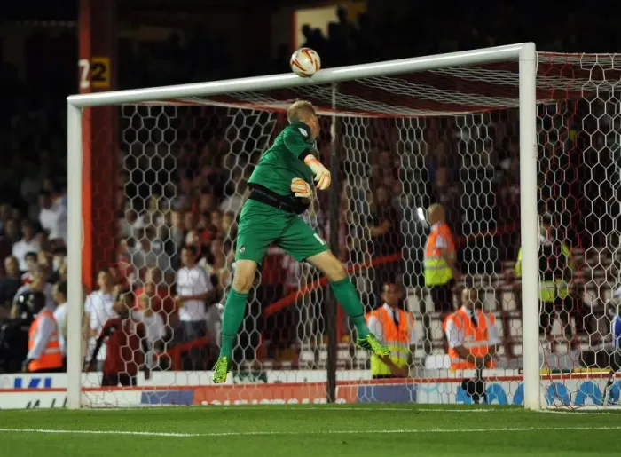 Framed Print : Bristol Derby Showdown: Bobby Reid's Thundering Shot Hits the Crossbar Framed Print : Bristol Derby Showdown: Bobby Reid's Thundering Shot Hits the Crossbar