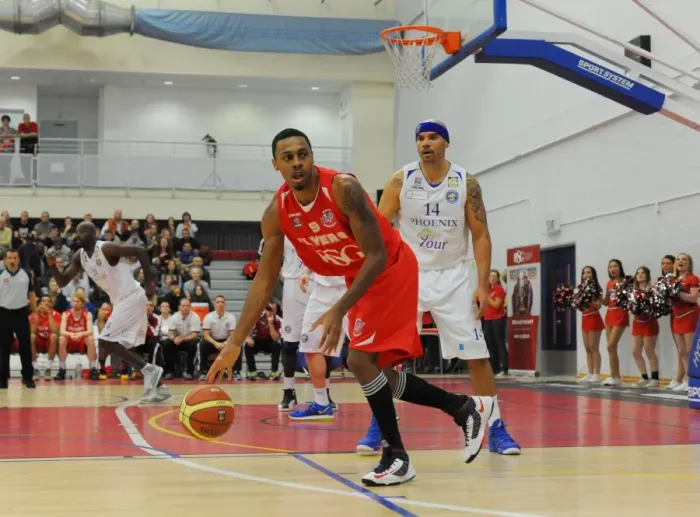 Framed Print : Bristol Flyers in Action: Doug Herring vs Cheshire Phoenix, 08 / 11 / 2014, Basketball, SGS Wise Campus