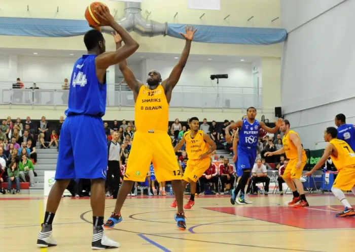 Framed Print : Bristol Flyers Alif Bland in Intense Basketball Moment: Seeking a Pass Against Sheffield Sharks Framed Print : Bristol Flyers Alif Bland in Intense Basketball Moment: Seeking a Pass Against Sheffield Sharks
