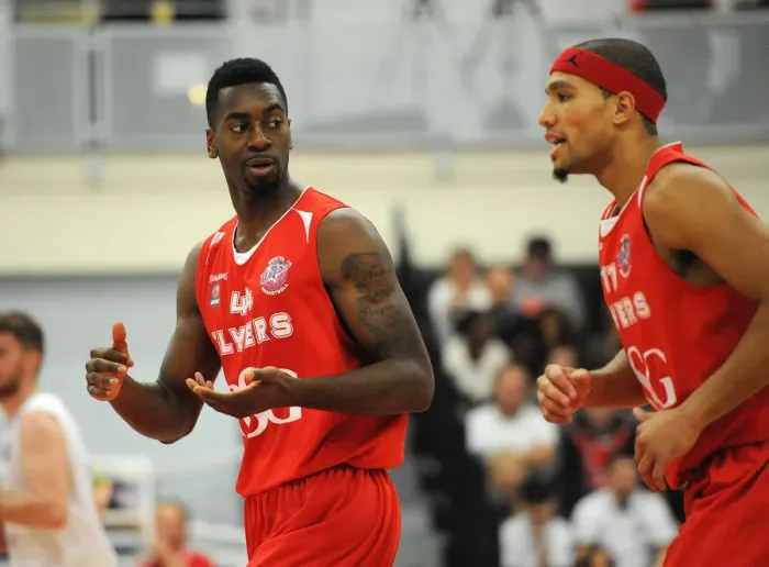 Framed Print : Bristol Flyers Basketball: Alif Bland and Greg Streete in Deep Conversation during Flyers vs Cheshire Phoenix Game