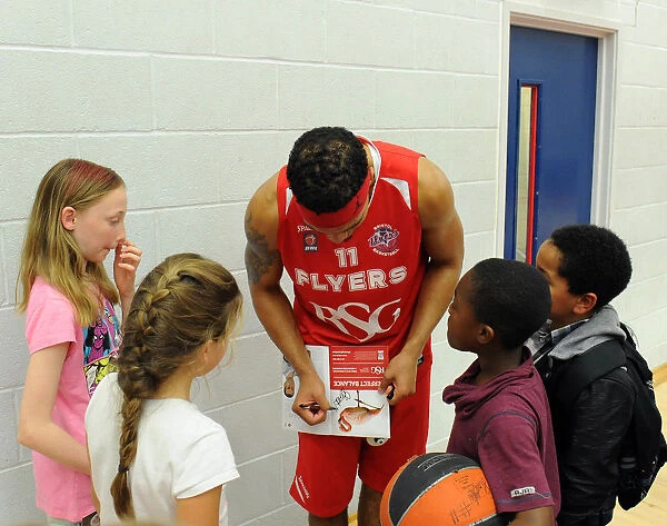 Bristol Flyers Basketball: Greg Streete Signs Autographs During BBL Cup Match Against Plymouth Raiders
