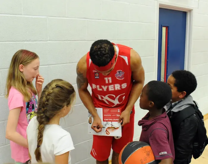 Framed Print : Bristol Flyers Basketball: Greg Streete Signs Autographs During BBL Cup Match Against Plymouth Raiders Framed Print : Bristol Flyers Basketball: Greg Streete Signs Autographs During BBL Cup Match Against Plymouth Raiders