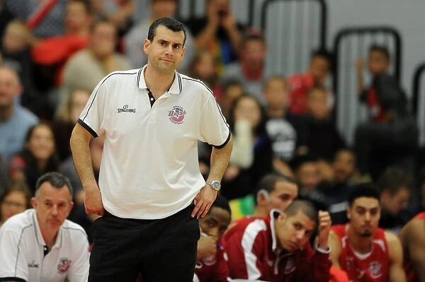 Bristol Flyers Coach Andreas Kapoulas in Action: Flyers vs Durham Wildcats, British Basketball League