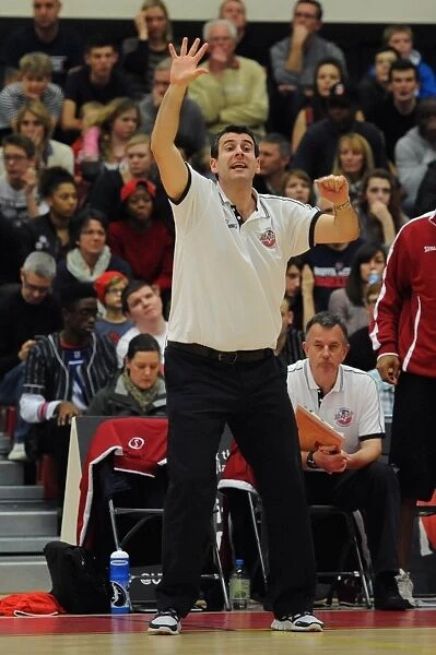 Bristol Flyers Coach Andreas Kapoulas in Action during Basketball Game against Cheshire Phoenix
