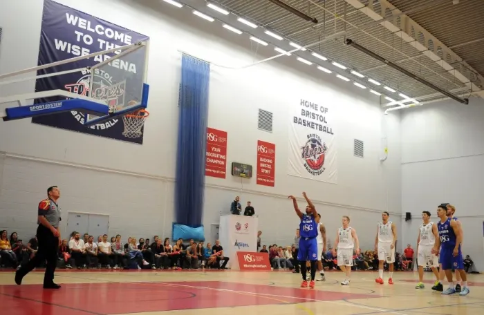 Framed Print : Bristol Flyers Doug Herring Scores Basketball Goal Against Plymouth Raiders Framed Print : Bristol Flyers Doug Herring Scores Basketball Goal Against Plymouth Raiders