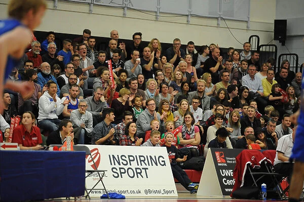 Bristol Flyers Fans in Full Cheer: British Basketball League Match Against Newcastle Eagles