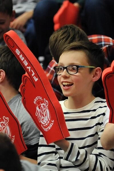 Bristol Flyers Fans in Full Cheer: British Basketball League Match against Newcastle Eagles