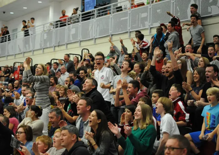 Framed Print : Bristol Flyers Fans in Full Cheer: Exciting Showdown against Newcastle Eagles in Basketball Framed Print : Bristol Flyers Fans in Full Cheer: Exciting Showdown against Newcastle Eagles in Basketball