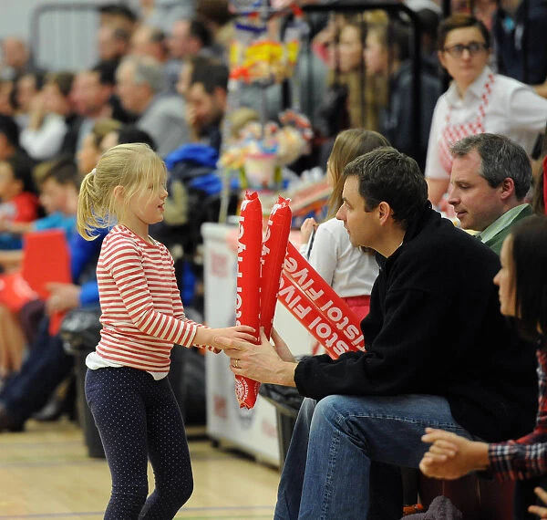 Bristol Flyers Fans in Full Cheer during Intense Basketball Game against Newcastle Eagles
