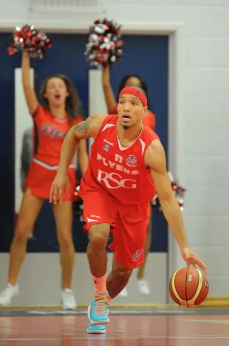 Framed Print : Bristol Flyers Greg Streete Dribbles Against Cheshire Phoenix in SGS Wise Arena