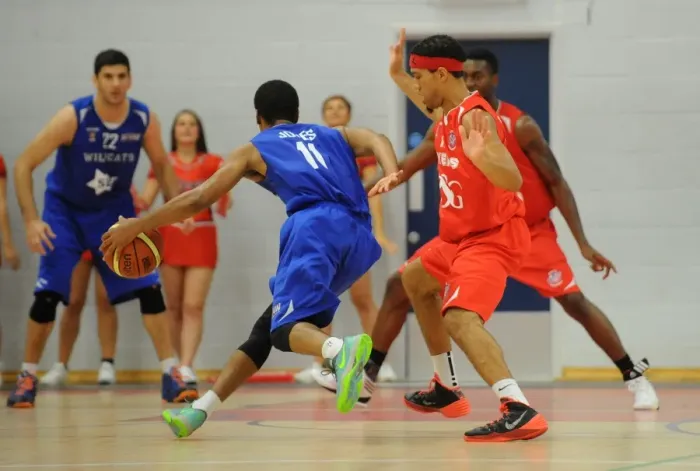 Framed Print : Bristol Flyers Greg Streete vs. Durham Wildcats Christopher Jones: Intense Basketball Showdown Framed Print : Bristol Flyers Greg Streete vs. Durham Wildcats Christopher Jones: Intense Basketball Showdown