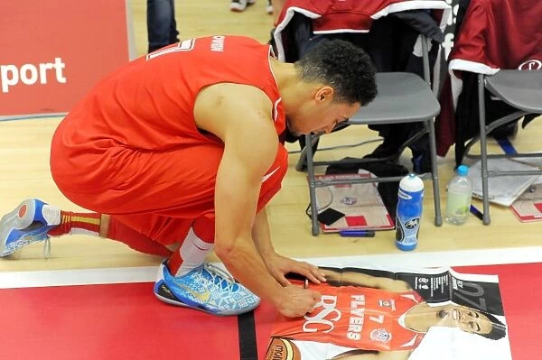 Bristol Flyers Roy Owen Signing Autographs at SGS Wise Campus: Basketball Action vs Cheshire Phoenix