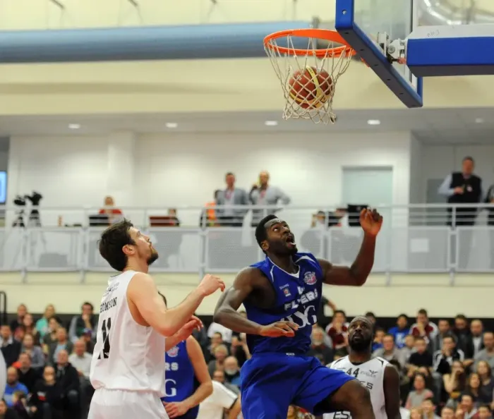 Framed Print : Bristol Flyers vs. Newcastle Eagles: Intense Basketball Showdown