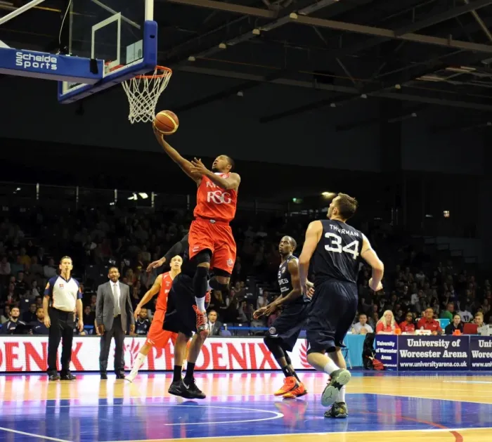 Framed Print : Bristol Flyers Take on Worcester Wolves in BBL Cup Showdown