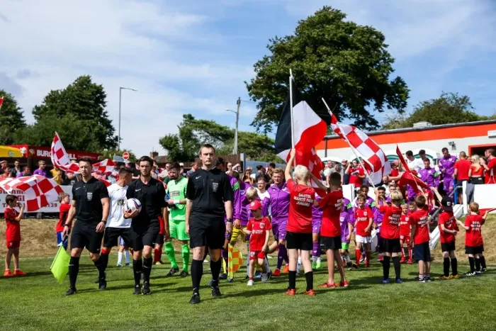 Framed Print : Bristol Manor Farm vs. Bristol City - Pre-season Friendly (09 / 07 / 2017) - The Teams Make Their Way Out