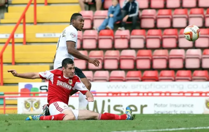 Framed Print : Britt Assombalonga Scores Against Former Team: Peterborough United vs. Bristol City (September 14, 2013) Framed Print : Britt Assombalonga Scores Against Former Team: Peterborough United vs. Bristol City (September 14, 2013)