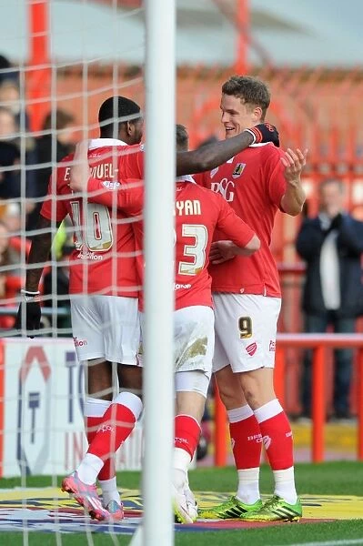 Bryan, Emmanuel-Thomas, and Smith: Triumphant Moment as Bristol City Scores Against Notts County