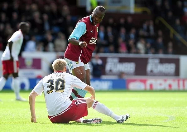 Burnley vs. Bristol City: Heated Moment Between Bikey and Stead in Championship Clash at Turf Moor (August 2010)