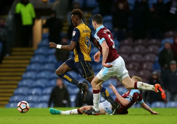 Framed Print : Burnley's Ben Mee Stops Tammy Abraham's Attack in FA Cup Clash vs. Bristol City Framed Print : Burnley's Ben Mee Stops Tammy Abraham's Attack in FA Cup Clash vs. Bristol City