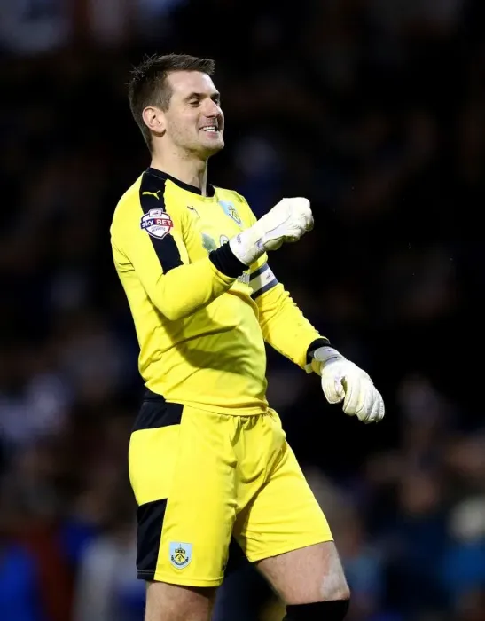 Framed Print : Burnley's Tom Heaton Celebrates Goal Against Bristol City, Sky Bet Championship (December 2015)