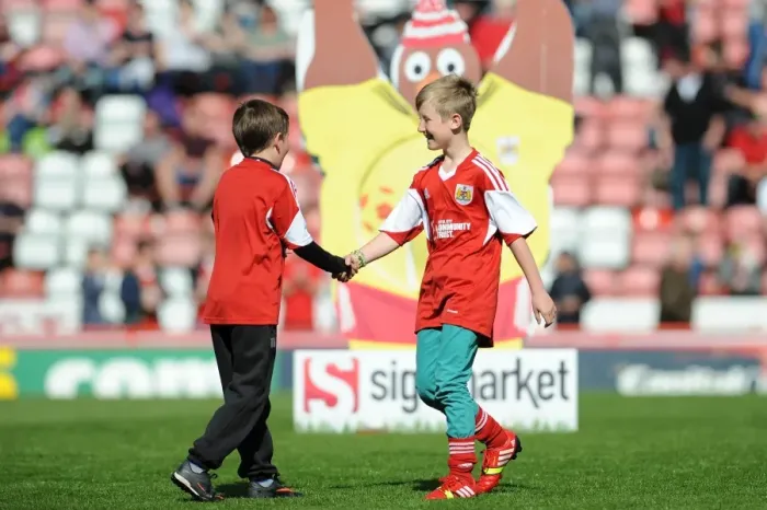 Framed Print : Camaraderie on the Field: Young Rivals Leo Worlock and Luca Fortuna Celebrate Bristol City's Win Against Notts County Framed Print : Camaraderie on the Field: Young Rivals Leo Worlock and Luca Fortuna Celebrate Bristol City's Win Against Notts County