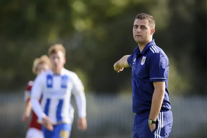 Framed Print : Carlos Anton Leads Bristol City U18s Against Brighton & Hove Albion U18s