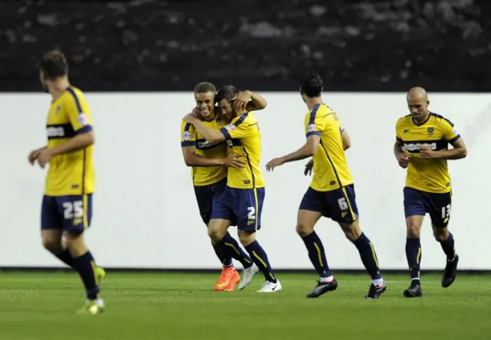 Framed Print : Carlton Morris's Goal: Oxford United Celebrate at Ashton Gate Framed Print : Carlton Morris's Goal: Oxford United Celebrate at Ashton Gate