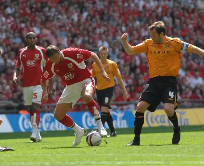 Framed Print : Celebrating Promotion with Lee Trundle at Wembley: Bristol City's Play-Off Triumph