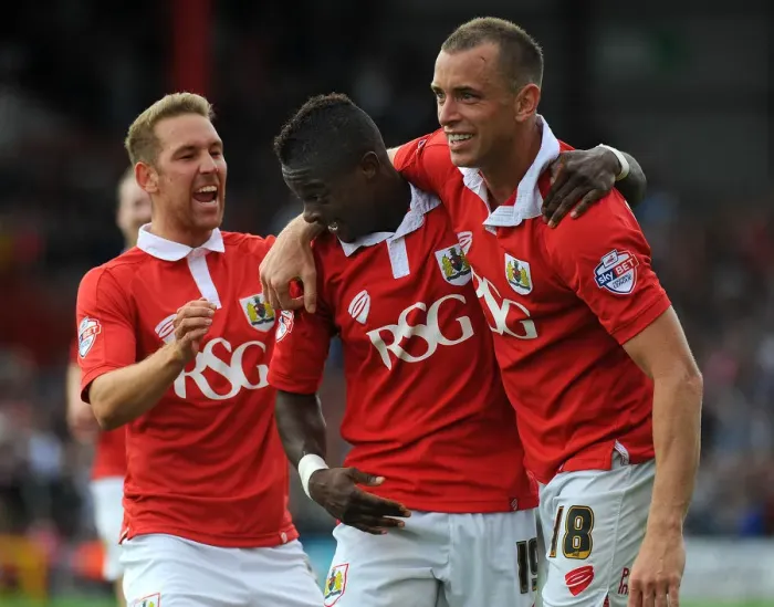 Framed Print : Celebration at Ashton Gate: Agard, Wilbraham, and Wagstaff Rejoice in Bristol City's Victory over Doncaster Rovers Framed Print : Celebration at Ashton Gate: Agard, Wilbraham, and Wagstaff Rejoice in Bristol City's Victory over Doncaster Rovers